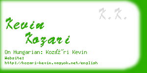 kevin kozari business card